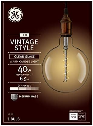 GE Aydınlatma 93110309 Şeffaf Vintage Cam LED Ampul, Kısılabilir, 1'li Paket