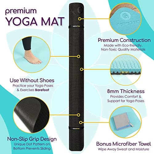 Büyük Yoga Mat 8'x6'x8mm Ekstra Kalın, Dayanıklı, Çevre Dostu, Kaymaz ve Kokusuz Yalınayak Egzersiz ve Premium Fitness Ev Spor