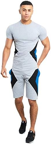Erkek spor seti Yaz Kıyafeti 2 Parçalı Set Kısa Kollu T Shirt ve Şort Şık Rahat eşofman takımı
