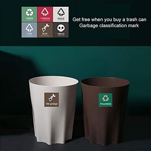 JYDQM Çöp Kutuları,Yuvarlak Plastik Çöp Tenekesi Çöp Kovası, Çağdaş Bir Görünüme Sahip, Mutfak, Ev veya Ofis için Çöp Kutusu,