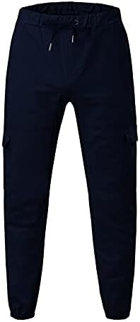 UBST Kargo koşucu pantolonu Mens için, İpli Atletik Spor Rahat Moda Pantolon Açık Kaba Pamuklu Çok Cepler ile