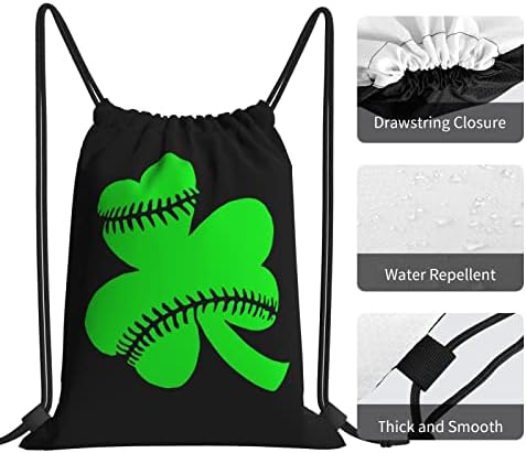 İpli sırt çantası irlandalı Shamrock Softbol dikiş dize çanta Sackpack spor salonu alışveriş spor Yoga için