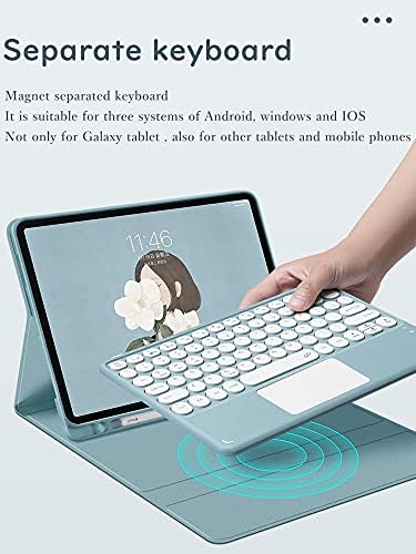 Galaxy Tab S6 Lite 10.4 inç 2020 Model SM-P610 SM-P615 Dokunmatik Yüzeyli Klavye Kılıfı Sevimli Yuvarlak Tuş Renkli Klavye Ayrılabilir