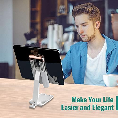 HELO Tablet Standı ,Açı Yüksekliği Ayarlanabilir Masaüstü Tablet Tutucu, Telefonlar, iPhone, iPad,Tablet(13 Max), Anahtar, Kindle