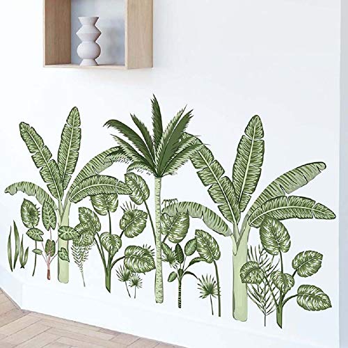 3D Yaratıcı Tropikal Bitki Örtüsü Duvar Sticker Taze Yeşil Bitkiler Duvar Çıkartmaları Yaprak Ağacı Çıkarılabilir Ev Dekor Çocuk