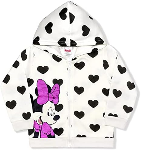 Disney Kızın Minnie Mouse Kalp Fermuarlı Moda kapüşonlu ceket