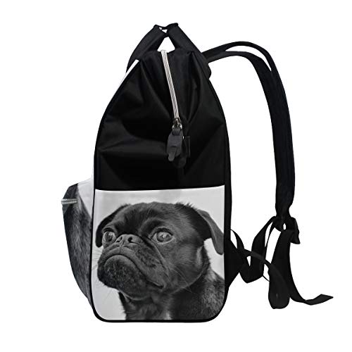 Siyah köpek bezi çanta Nappy sırt çantaları mumya sırt çantası seyahat Laptop sırt çantası