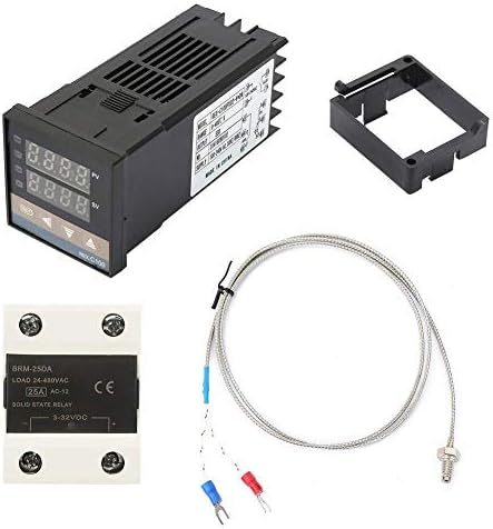 AC 110-240 V Dijital PID Sıcaklık Kontrol Kitleri ile 25A Solid-state Röle + 1 m M6 K Tipi Termokupl