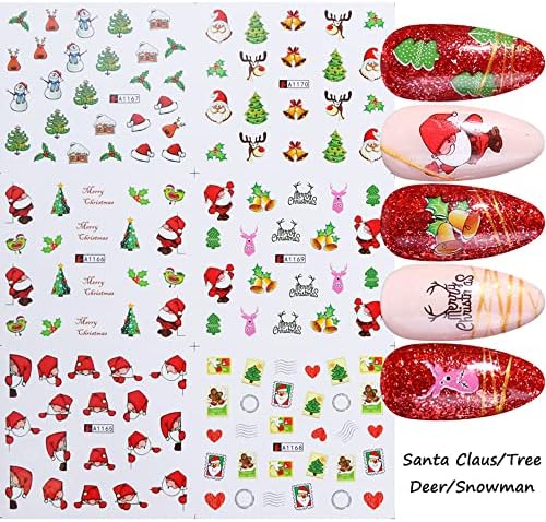 Noel Nail Art Etiketler Kış Tırnak Çıkartmaları Su Transferi Kar Tanesi Nail Art Aksesuarları Beyaz Kar Tanesi Tırnak Dekorasyon