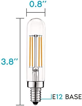 Luxrite Vintage E12 LED Ampul 60 W Eşdeğer, T6 T6. 5, 500 Lümen, 2700 K (Sıcak Beyaz), kısılabilir Şamdan LED Tüp Ampuller 5