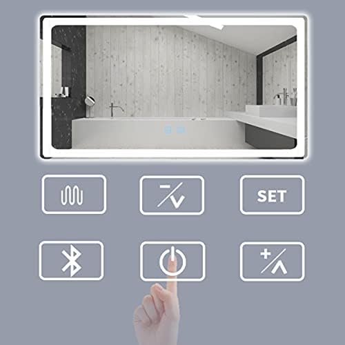 Banyo LED Aynası, Işıklı Yatay ve Dikey Banyo Aynası, Kısılabilir Dokunmatik Anahtar, Duvar için Banyo Aynaları (Renk: A, Boyut: