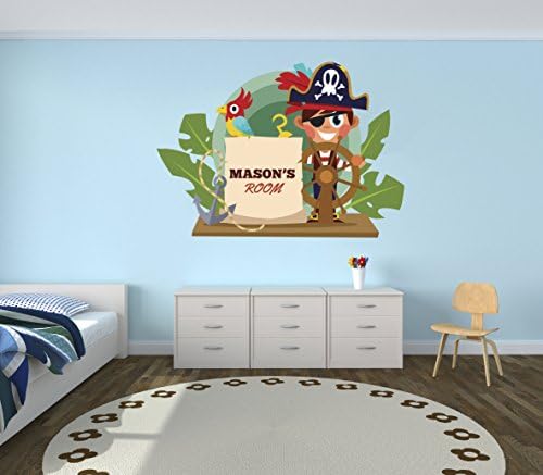Korsan Macera Özel Adı - Kreş Duvar Çıkartması için Bebek Odası Süslemeleri-Duvar Duvar Çıkartması Sticker için Ev çocuk Yatak