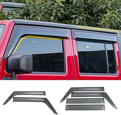 FLY ERKEKLER Dekoratif Şerit Pencere Saçakları için Jeep Wrangler Araba Windows Güneşlik Yağmur Visor Kalkanı Guard için Jeep