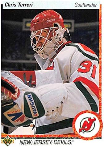 1990-91 Üst Güverte Hokeyi 90-91 Hokey Hologramı 183 Chris Terreri RC Çaylak Kartı New Jersey Devils New Jersey Devils Resmi