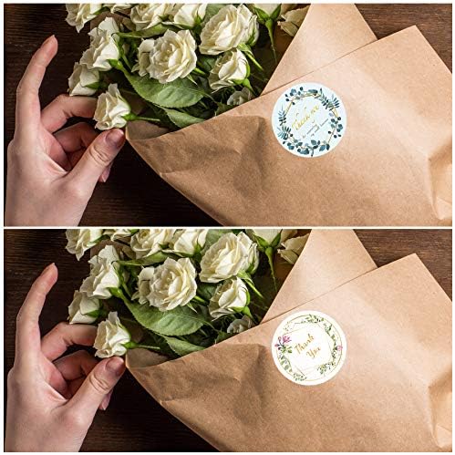 FUNWALTİLES Teşekkür Ederim 2 Tasarımlar 500 adet Çiçek Yaprakları Düğün Hediye Dekorasyon Posta Mühürler Rulo Etiketler Sticker